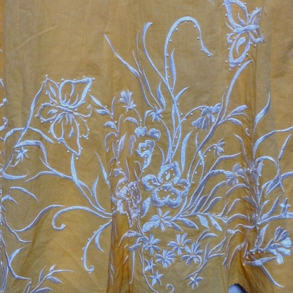 Lillie Rubin Floral Embroidered Cotton A-Line Skirt Size 4 Romantic Cottagecore - Picture 6 of 13